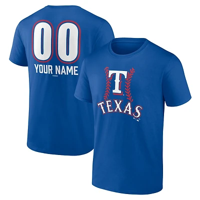 Men's  Royal Texas Rangers Personalized Name & Number Fastball T-Shirt