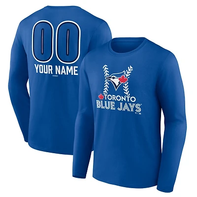 Men's  Royal Toronto Blue Jays Personalized Name & Number Fastball Long Sleeve T-Shirt