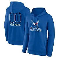 Women's  Royal Toronto Blue Jays Personalized Name & Number Fastball Pullover Hoodie