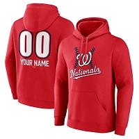 Men's  Red Washington Nationals Personalized Name & Number Fastball Pullover Hoodie