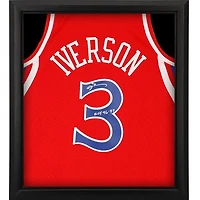 Allen Iverson Philadelphia 76ers Autographed Framed Mitchell & Ness 1996-97 Red Swingman Jersey with "ROY 96-97" Inscription