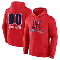 Men's Red Boston Red Sox Personalized Name & Number Fastball Pullover Hoodie