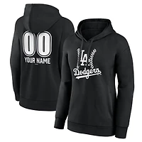 Women's  Black Los Angeles Dodgers Personalized Name & Number Fastball Pullover Hoodie