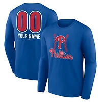 Men's  Royal Philadelphia Phillies Personalized Name & Number Fastball Long Sleeve T-Shirt