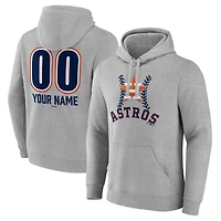 Men's  Gray Houston Astros Personalized Name & Number Fastball Pullover Hoodie