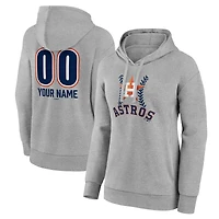 Women's  Gray Houston Astros Personalized Name & Number Fastball Pullover Hoodie