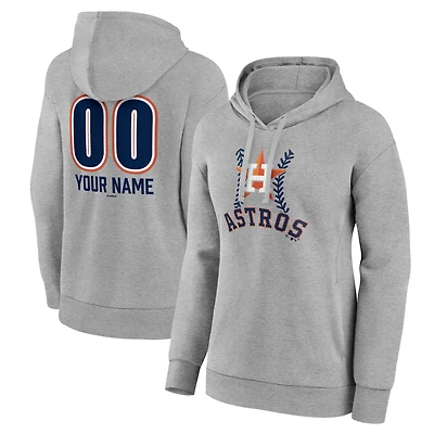 Women's  Gray Houston Astros Personalized Name & Number Fastball Pullover Hoodie