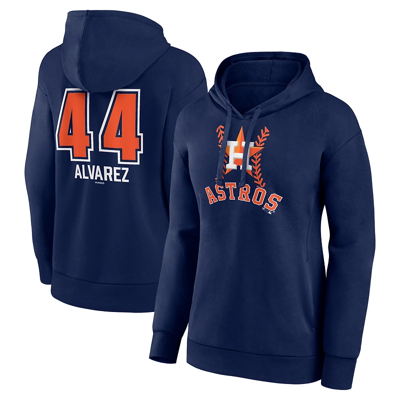 Women's Yordan Alvarez Navy Houston Astros Fastball Player Name & Number Pullover Hoodie