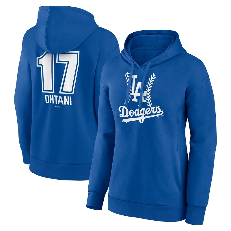 Women's Shohei Ohtani Royal Los Angeles Dodgers Fastball Player Name & Number Pullover Hoodie