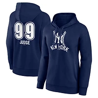 Women's Aaron Judge Navy New York Yankees Fastball Player Name & Number Pullover Hoodie