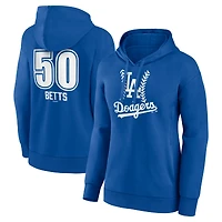 Women's Mookie Betts Royal Los Angeles Dodgers Fastball Player Name & Number Pullover Hoodie