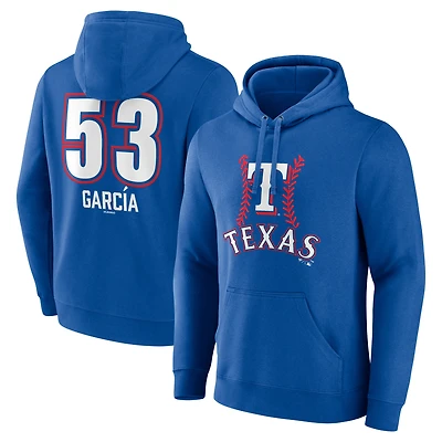 Men's Adolis Garcia Royal Texas Rangers Fastball Player Name & Number Pullover Hoodie
