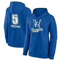Women's Freddie Freeman Royal Los Angeles Dodgers Fastball Player Name & Number Pullover Hoodie