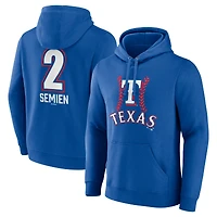 Men's Marcus Semien Royal Texas Rangers Fastball Player Name & Number Pullover Hoodie