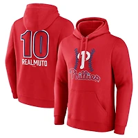Men's J.T. Realmuto Red Philadelphia Phillies Fastball Player Name & Number Pullover Hoodie