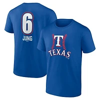 Men's Josh Jung Royal Texas Rangers Fastball Player Name & Number T-Shirt