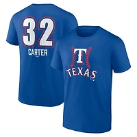 Men's Evan Carter Royal Texas Rangers Fastball Player Name & Number T-Shirt