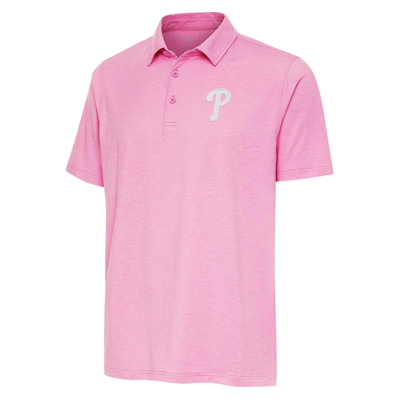 Men's Antigua Pink Philadelphia Phillies Par 3 Polo