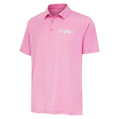 Men's Antigua  Pink Atlanta Braves Par 3 Polo