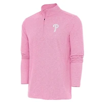 Men's Antigua  Pink Philadelphia Phillies Hunk Quarter-Zip Top