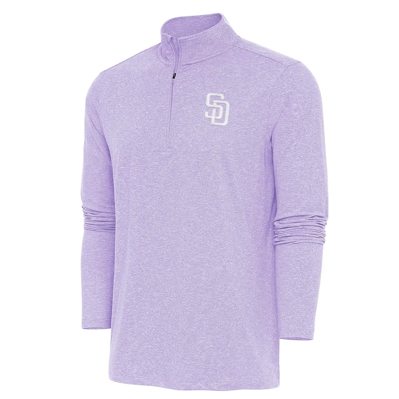 Men's Antigua Lavender San Diego Padres Hunk Quarter-Zip Top