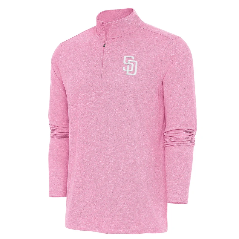 Men's Antigua Pink San Diego Padres Hunk Quarter-Zip Top