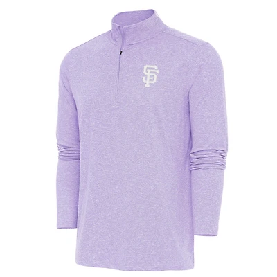 Men's Antigua Lavender San Francisco Giants Hunk Quarter-Zip Top