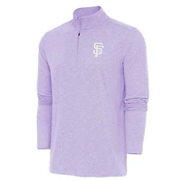 Men's Antigua  Lavender San Francisco Giants Hunk Quarter-Zip Top
