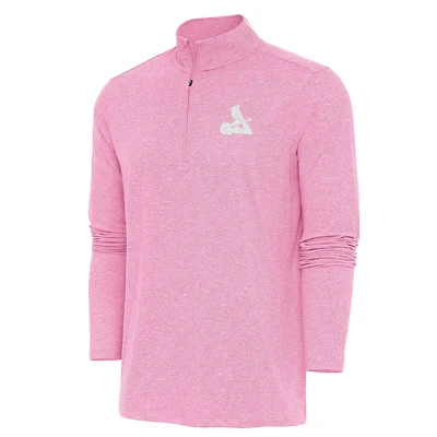 Men's Antigua Pink St. Louis Cardinals Hunk Quarter-Zip Top
