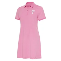 Women's Antigua  Pink Philadelphia Phillies Play Through Polo Dress