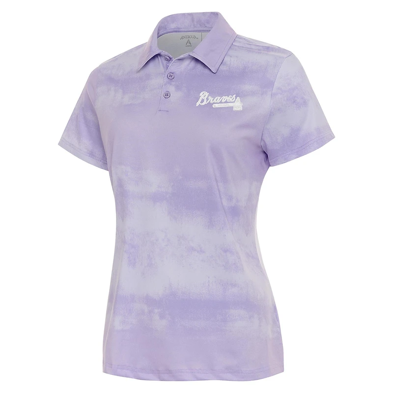 Women's Antigua  Purple Atlanta Braves Render Polo