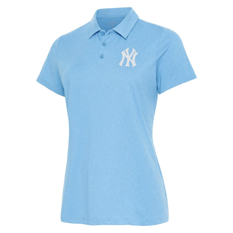 Women's Antigua  Light Blue New York Yankees Matter Polo