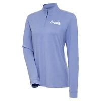 Women's Antigua  Lavender Atlanta Braves Mentor Quarter-Zip Pullover Top