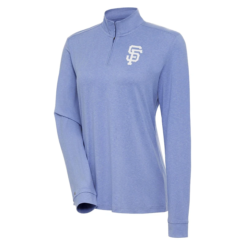 Women's Antigua Lavender San Francisco Giants Mentor Quarter-Zip Pullover Top