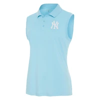 Women's Antigua  Powder Blue New York Yankees Recap Sleeveless Polo