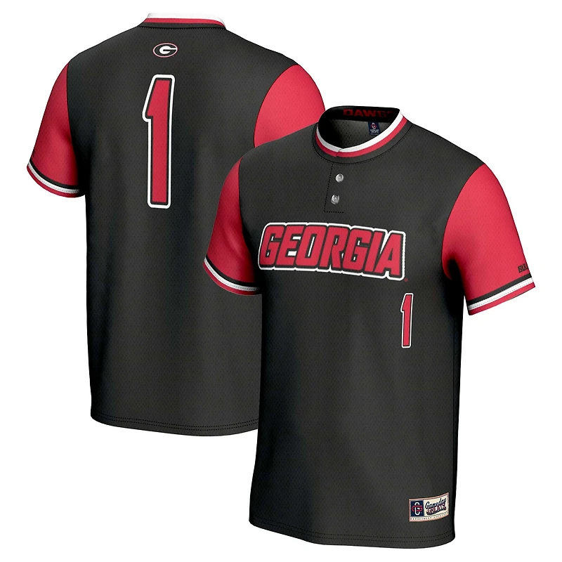 Unisex GameDay Greats #1 Black Georgia Bulldogs Lightweight Softball Jersey