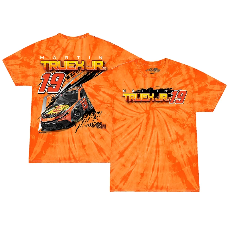 Youth Joe Gibbs Racing Team Collection  Orange Martin Truex Jr Bass Pro Shops Car Tie-Dye T-Shirt