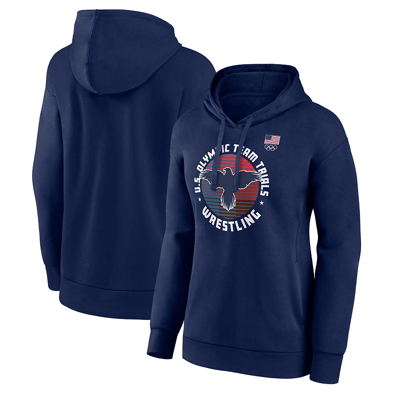 Women's  Navy Team USA U.S. Olympic Team Wrestling Trials Determined Bars Pullover Hoodie