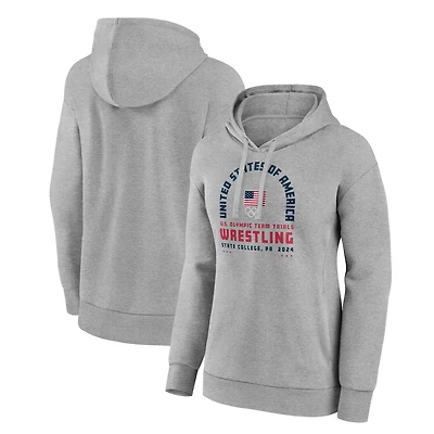 Women's  Gray Team USA U.S. Olympic Team Wrestling Trials Combat Arch Pullover Hoodie