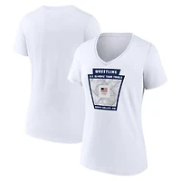 Women's  White Team USA U.S. Olympic Team Wrestling Trials Keystone Map V-Neck T-Shirt