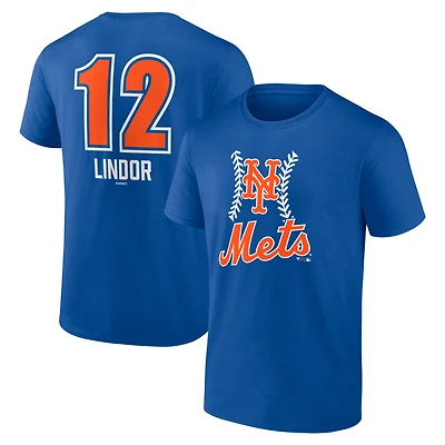 Men's Francisco Lindor Royal New York Mets Fastball Player Name & Number T-Shirt