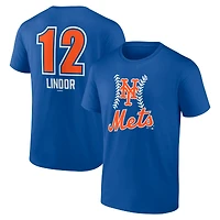 Men's Francisco Lindor Royal New York Mets Fastball Player Name & Number T-Shirt