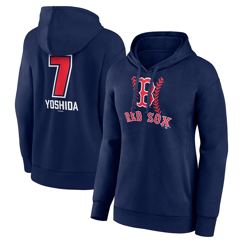 Women's Masataka Yoshida Navy Boston Red Sox Fastball Player Name & Number Pullover Hoodie