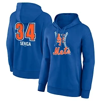 Women's Kodai Senga Royal New York Mets Fastball Player Name & Number Pullover Hoodie
