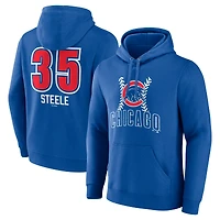 Men's Justin Steele Royal Chicago Cubs Fastball Player Name & Number Pullover Hoodie