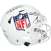 Tom Brady, Patrick Mahomes & Joe Montana Autographed NFL Shield Riddell Speed Flex Authentic Helmet with "3X SB MVP Club" Inscription