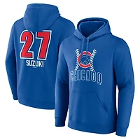Men's Seiya Suzuki Royal Chicago Cubs Fastball Player Name & Number Pullover Hoodie