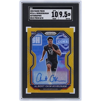 Albert Okwuegbunam Denver Broncos Autographed 2020 Panini Prizm Gold Prizm #316 #8/10 SGC Authenticated 9.5/10 Rookie Card