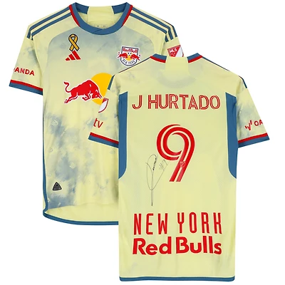 Jorge Hurtado New York Red Bulls Autographed Fanatics Authentic Match-Used #9 Yellow Jersey from the 2023 MLS Season