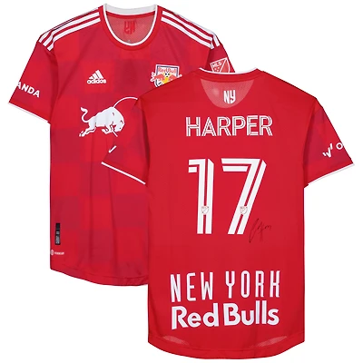 Cameron Harper New York Red Bulls Autographed Match-Used #17 Red Jersey from the 2023 MLS Season